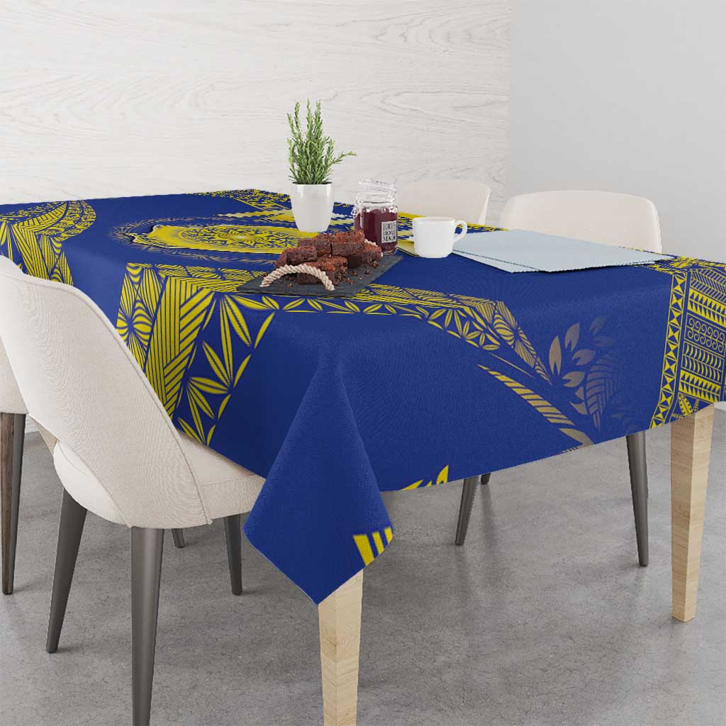 Niue The Rock Of Polynesia Tablecloth Peniamina Gospel Day Blue Version
