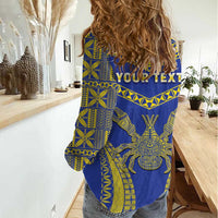 Personalised Niue The Rock Of Polynesia Women Casual Shirt Peniamina Gospel Day Blue Version