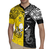 Custom New Zealand Maori And Niue Hiapo Rugby Jersey Lizard And Coconut Crab Together