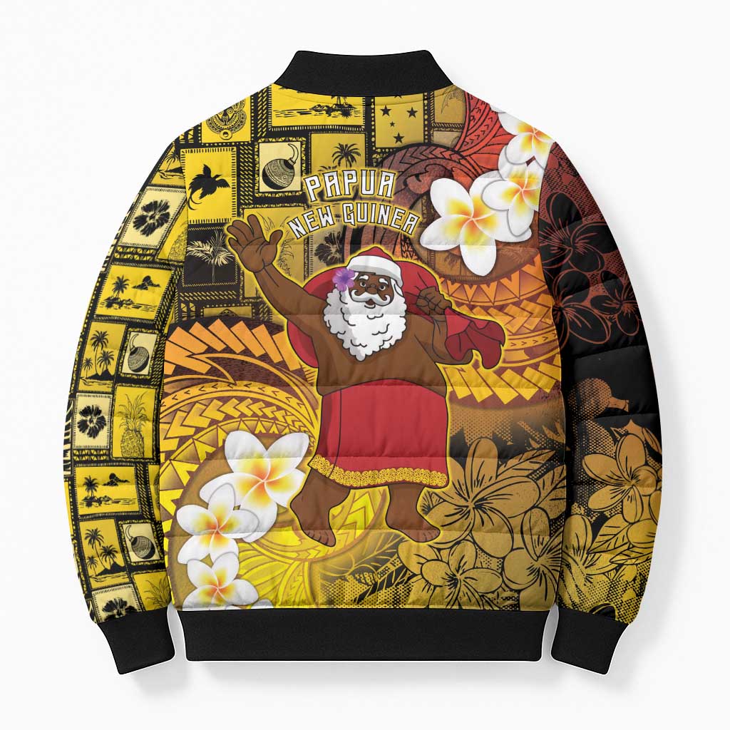 Papua New Guinea Retro Christmas Bomber Puffer Jacket Hamamas Krismas - Polynesian Pride