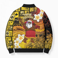 Papua New Guinea Retro Christmas Bomber Puffer Jacket Hamamas Krismas - Polynesian Pride