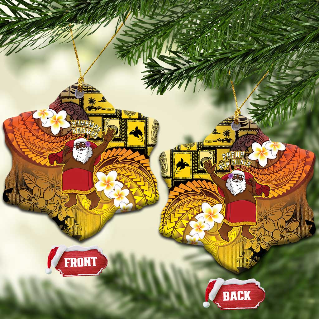 Papua New Guinea Retro Christmas Ceramic Ornament Hamamas Krismas - Polynesian Pride