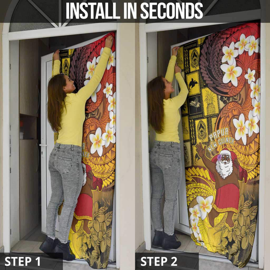 Papua New Guinea Retro Christmas Door Cover Hamamas Krismas - Polynesian Pride