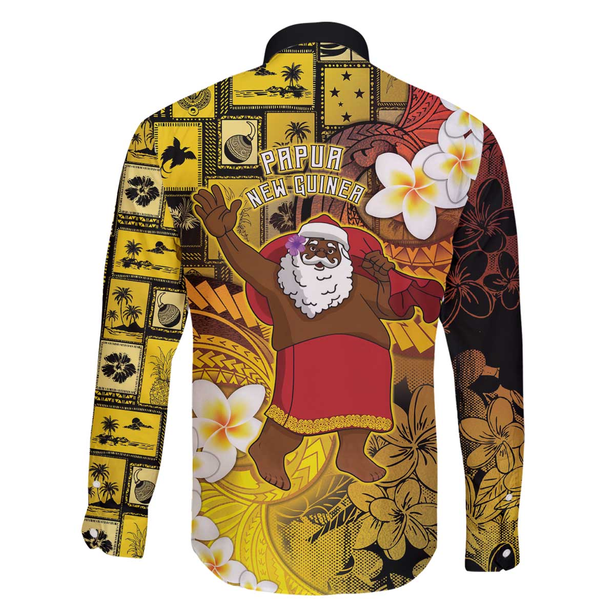 Papua New Guinea Retro Christmas Family Matching Off The Shoulder Long Sleeve Dress and Hawaiian Shirt Hamamas Krismas - Polynesian Pride