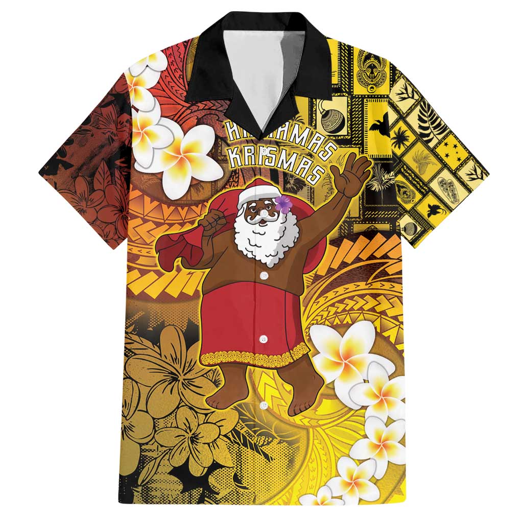 Papua New Guinea Retro Christmas Family Matching Short Sleeve Bodycon Dress and Hawaiian Shirt Hamamas Krismas - Polynesian Pride