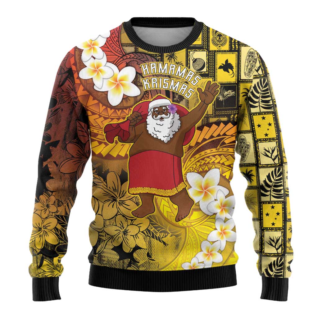 Papua New Guinea Retro Christmas Ugly Christmas Sweater Hamamas Krismas - Polynesian Pride