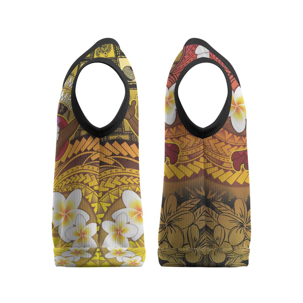 Papua New Guinea Retro Christmas Knitted V-Neck Vest Hamamas Krismas - Polynesian Pride