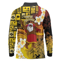 Papua New Guinea Retro Christmas Long Sleeve Polo Shirt Hamamas Krismas - Polynesian Pride