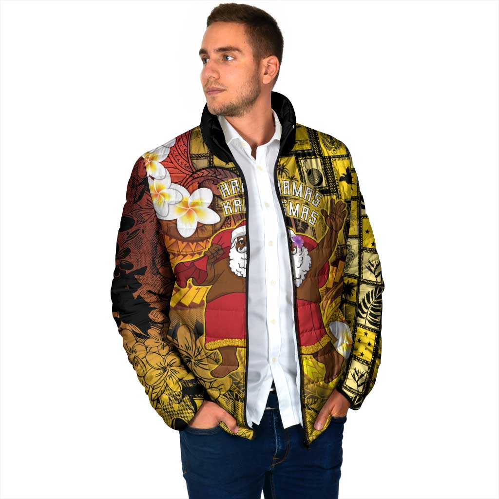 Papua New Guinea Retro Christmas Padded Jacket Hamamas Krismas - Polynesian Pride