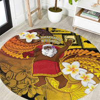 Papua New Guinea Retro Christmas Round Carpet Hamamas Krismas - Polynesian Pride