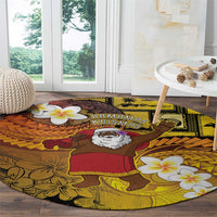 Papua New Guinea Retro Christmas Round Carpet Hamamas Krismas - Polynesian Pride