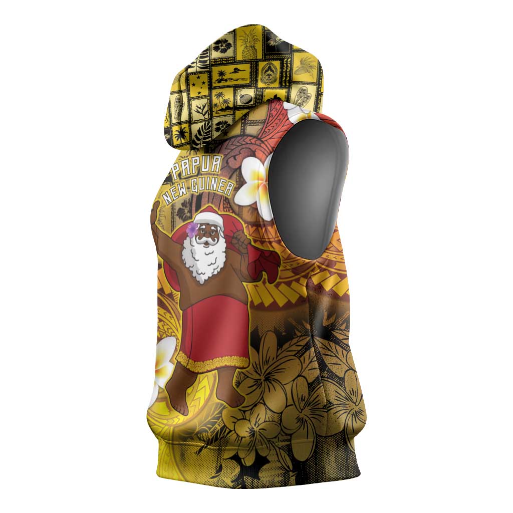 Papua New Guinea Retro Christmas Sleeveless Hoodie Hamamas Krismas - Polynesian Pride