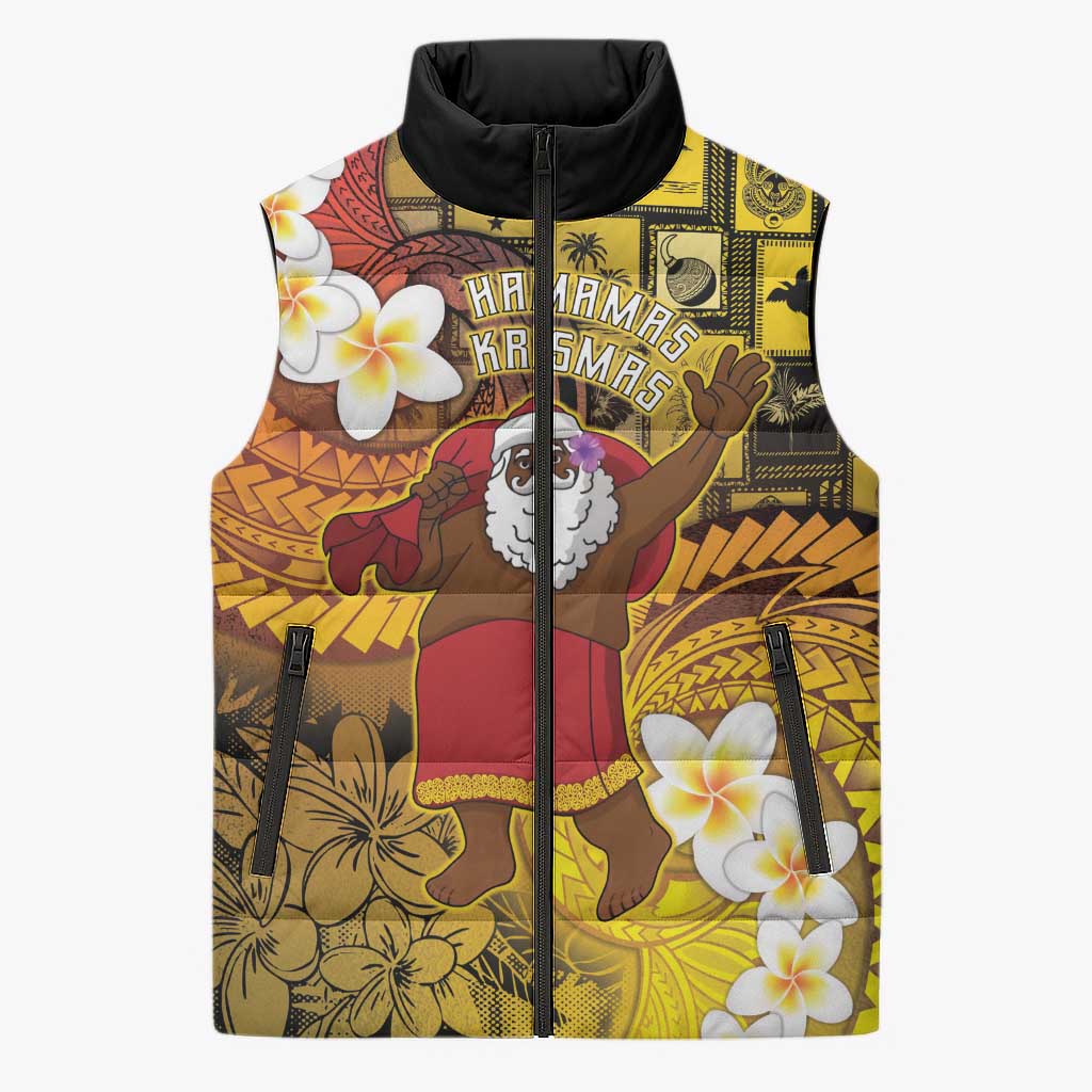 Papua New Guinea Retro Christmas Sleeveless Puffer Jacket Hamamas Krismas - Polynesian Pride