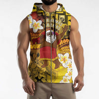 Papua New Guinea Retro Christmas Sleeveless Zip Hoodie Hamamas Krismas - Polynesian Pride