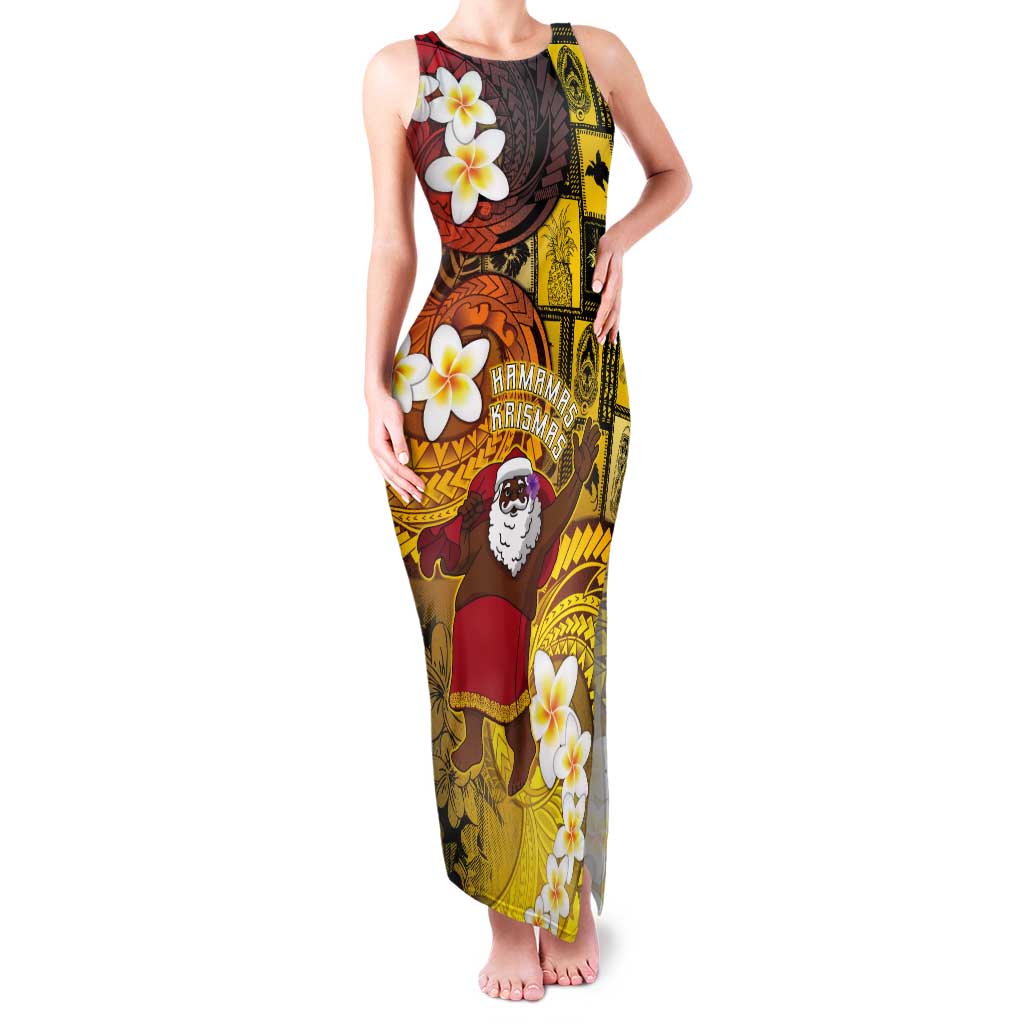Papua New Guinea Retro Christmas Tank Maxi Dress Hamamas Krismas - Polynesian Pride