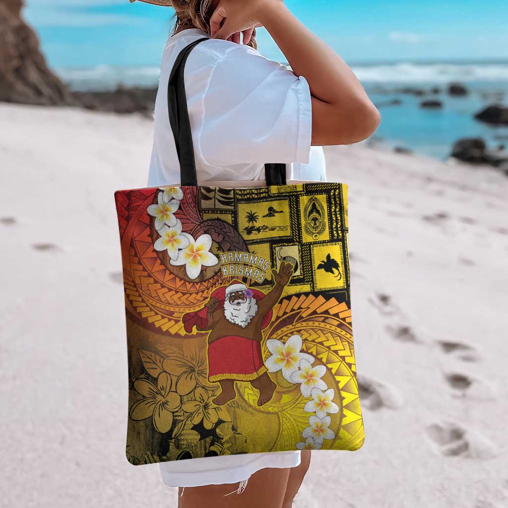 Papua New Guinea Retro Christmas Tote Bag Hamamas Krismas - Polynesian Pride