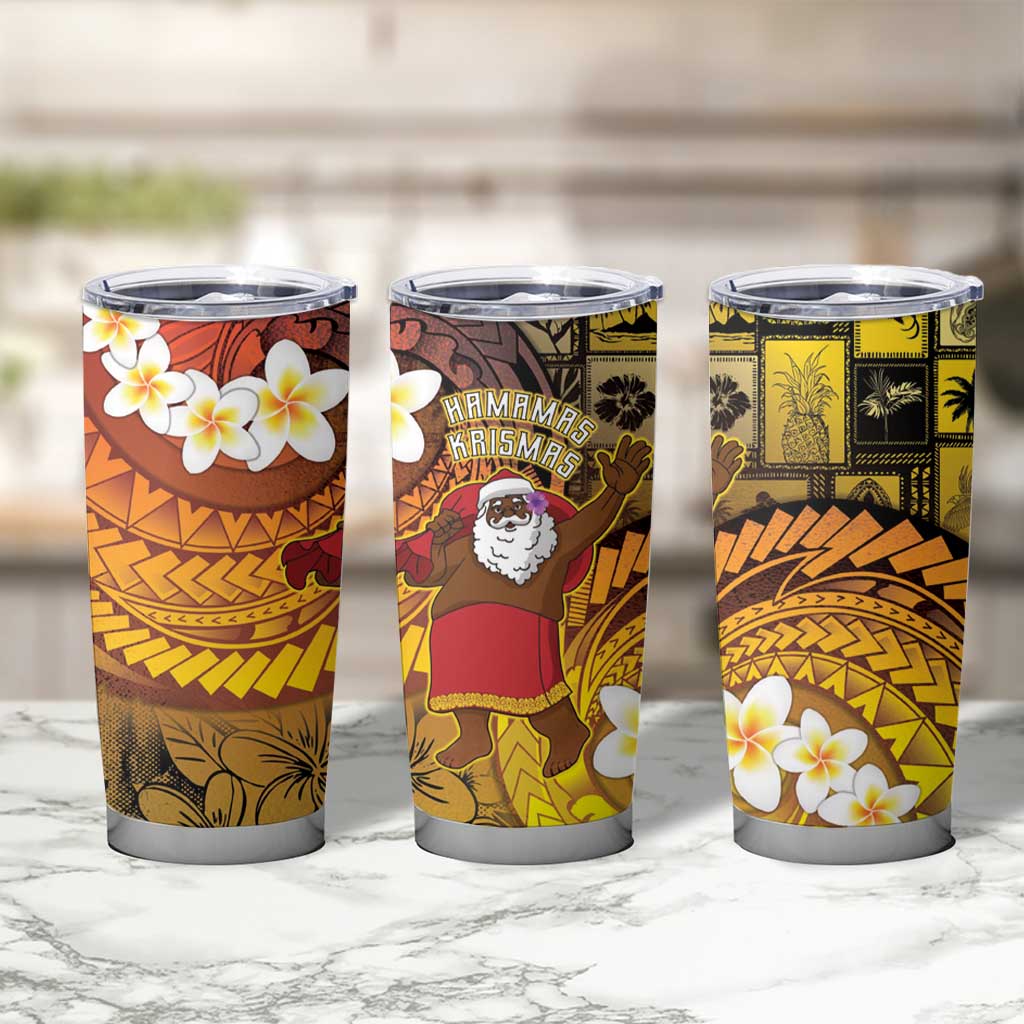 Papua New Guinea Retro Christmas Tumbler Cup Hamamas Krismas - Polynesian Pride