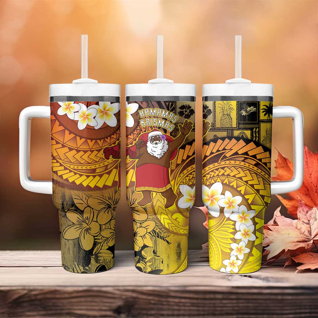 Papua New Guinea Retro Christmas Tumbler With Handle Hamamas Krismas - Polynesian Pride
