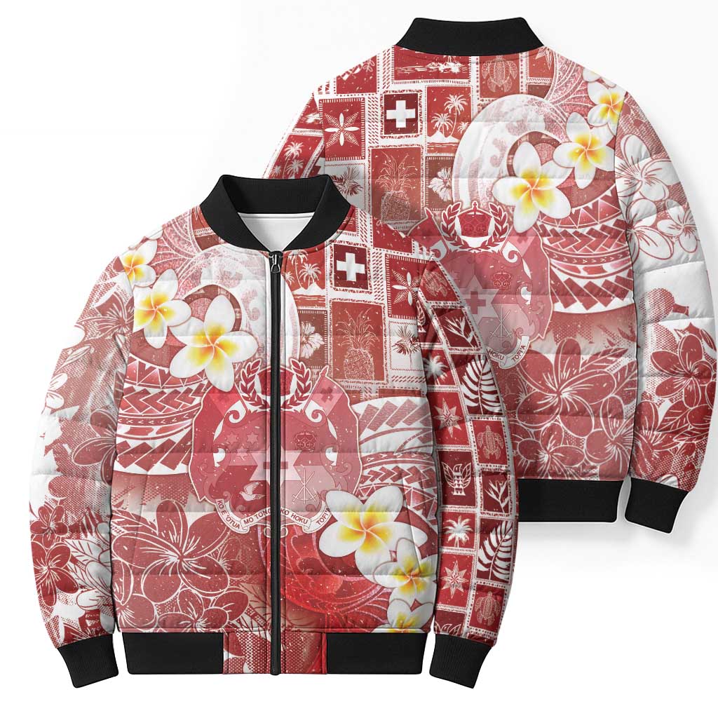 Tonga Christmas Bomber Puffer Jacket Kilisimasi Fiefia Retro Style Red - Polynesian Pride