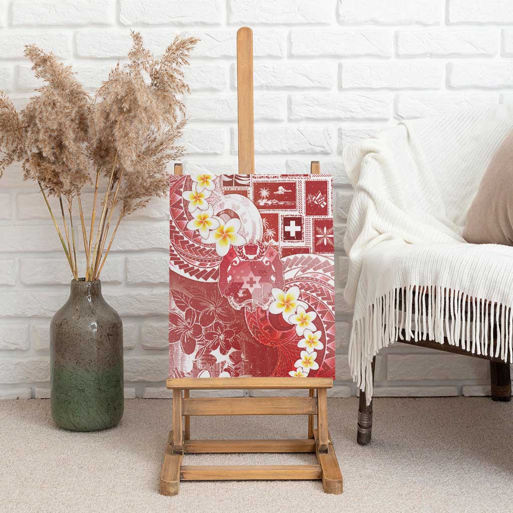 Tonga Christmas Canvas Wall Art Kilisimasi Fiefia Retro Style Red - Polynesian Pride