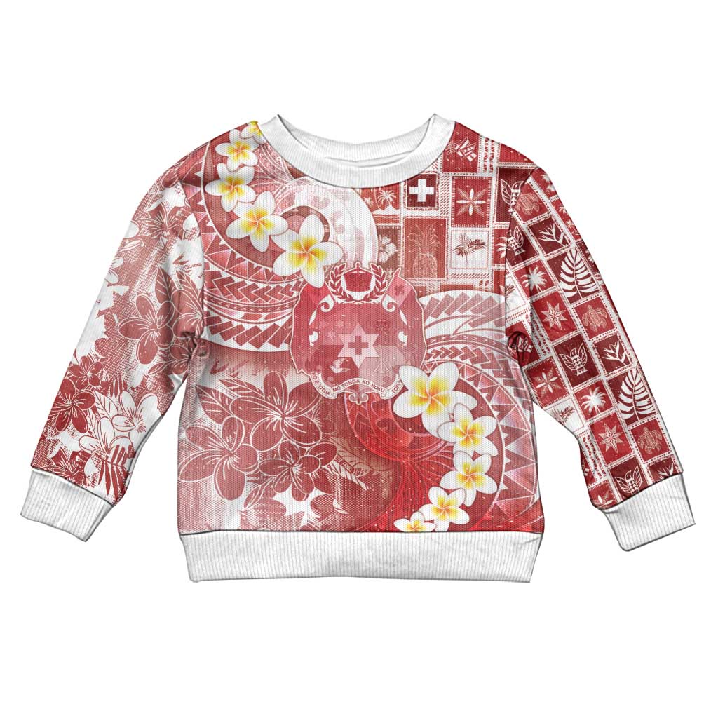 Tonga Christmas Kid Ugly Christmas Sweater Kilisimasi Fiefia Retro Style Red - Polynesian Pride