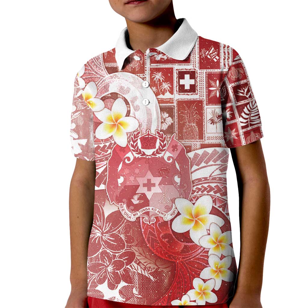 Tonga Christmas Kid Polo Shirt Kilisimasi Fiefia Retro Style Red - Polynesian Pride