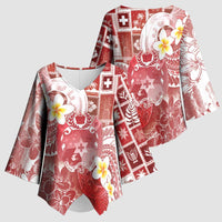 Tonga Christmas Kimono Sleeve Blouse Kilisimasi Fiefia Retro Style Red - Polynesian Pride