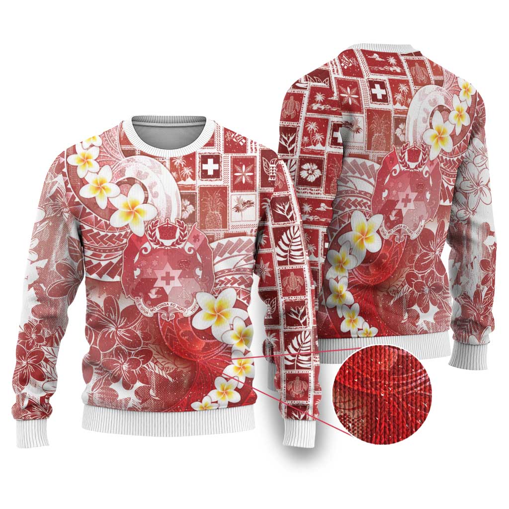 Tonga Christmas Ugly Christmas Sweater Kilisimasi Fiefia Retro Style Red LT05 Red - Polynesian Pride