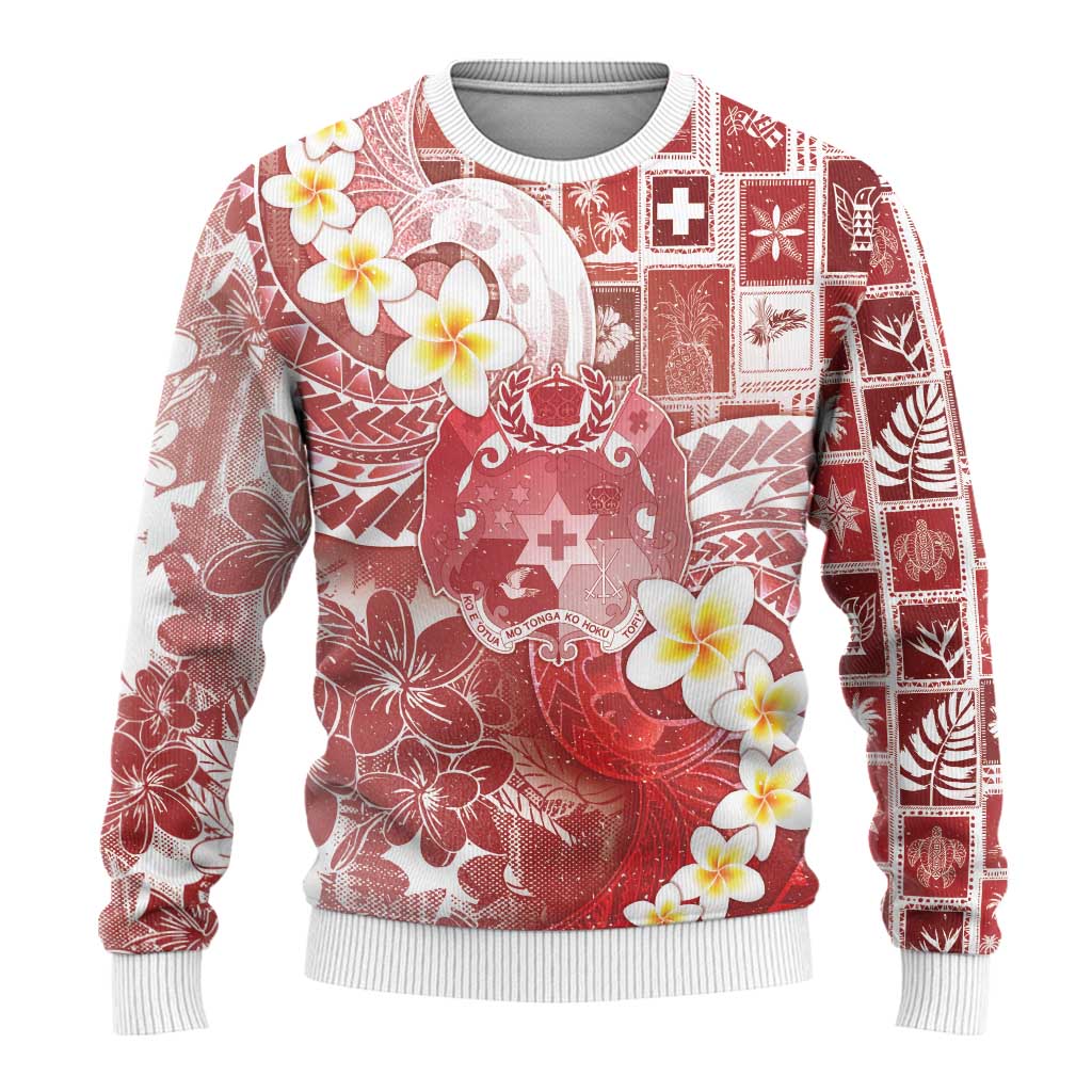Tonga Christmas Ugly Christmas Sweater Kilisimasi Fiefia Retro Style Red LT05 - Polynesian Pride