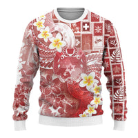 Tonga Christmas Ugly Christmas Sweater Kilisimasi Fiefia Retro Style Red LT05 - Polynesian Pride