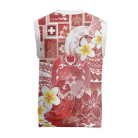 Tonga Christmas Knitted V-Neck Vest Kilisimasi Fiefia Retro Style Red LT05 - Polynesian Pride