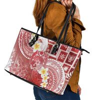 Tonga Christmas Leather Tote Bag Kilisimasi Fiefia Retro Style Red - Polynesian Pride