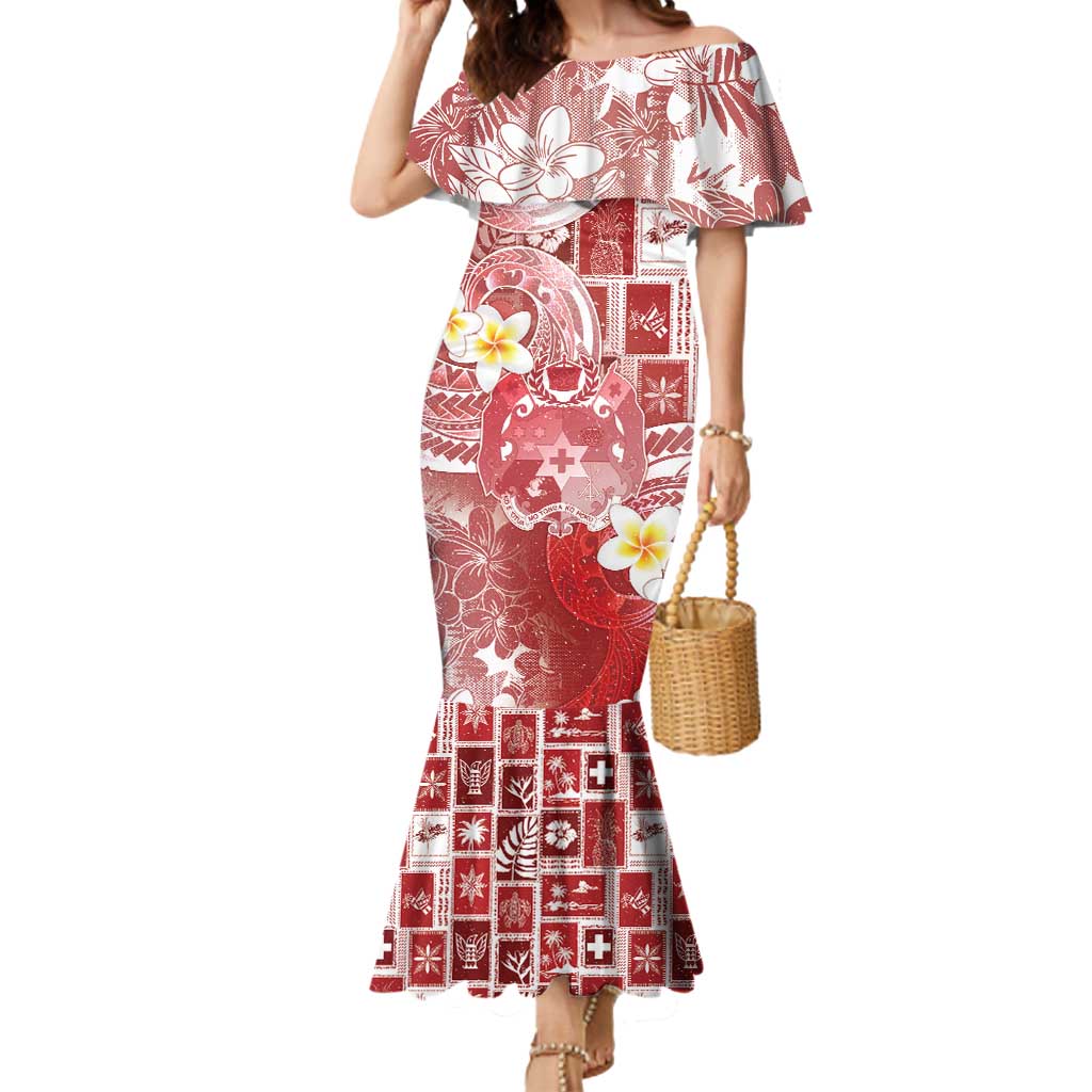 Tonga Christmas Mermaid Dress Kilisimasi Fiefia Retro Style Red - Polynesian Pride