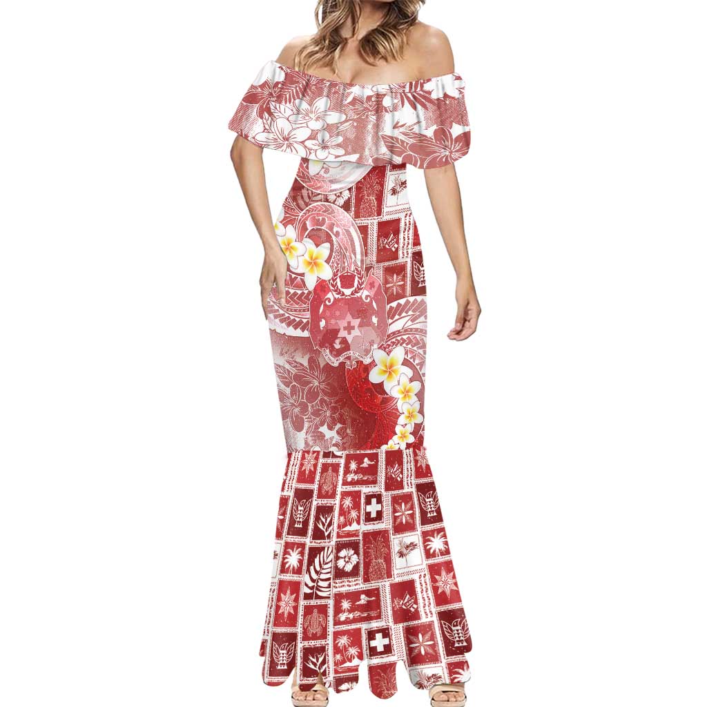 Tonga Christmas Mermaid Dress Kilisimasi Fiefia Retro Style Red - Polynesian Pride