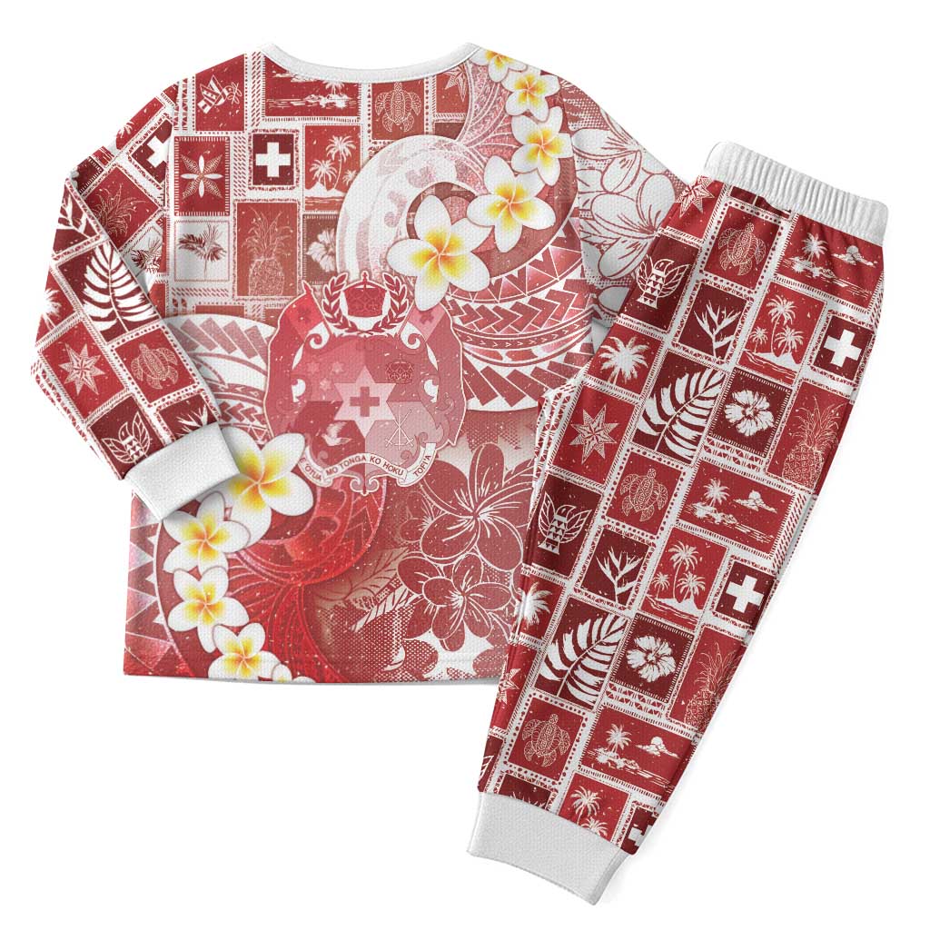 Tonga Christmas Pajama Set Kilisimasi Fiefia Retro Style Red LT05 - Polynesian Pride