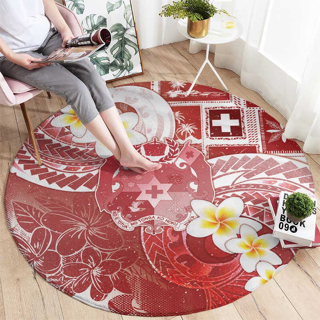 Tonga Christmas Round Carpet Kilisimasi Fiefia Retro Style Red - Polynesian Pride