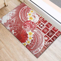Tonga Christmas Rubber Doormat Kilisimasi Fiefia Retro Style Red - Polynesian Pride