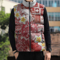 Tonga Christmas Sleeveless Puffer Jacket Kilisimasi Fiefia Retro Style Red - Polynesian Pride