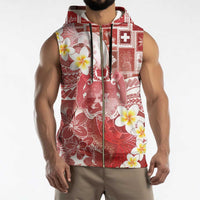 Tonga Christmas Sleeveless Zip Hoodie Kilisimasi Fiefia Retro Style Red - Polynesian Pride