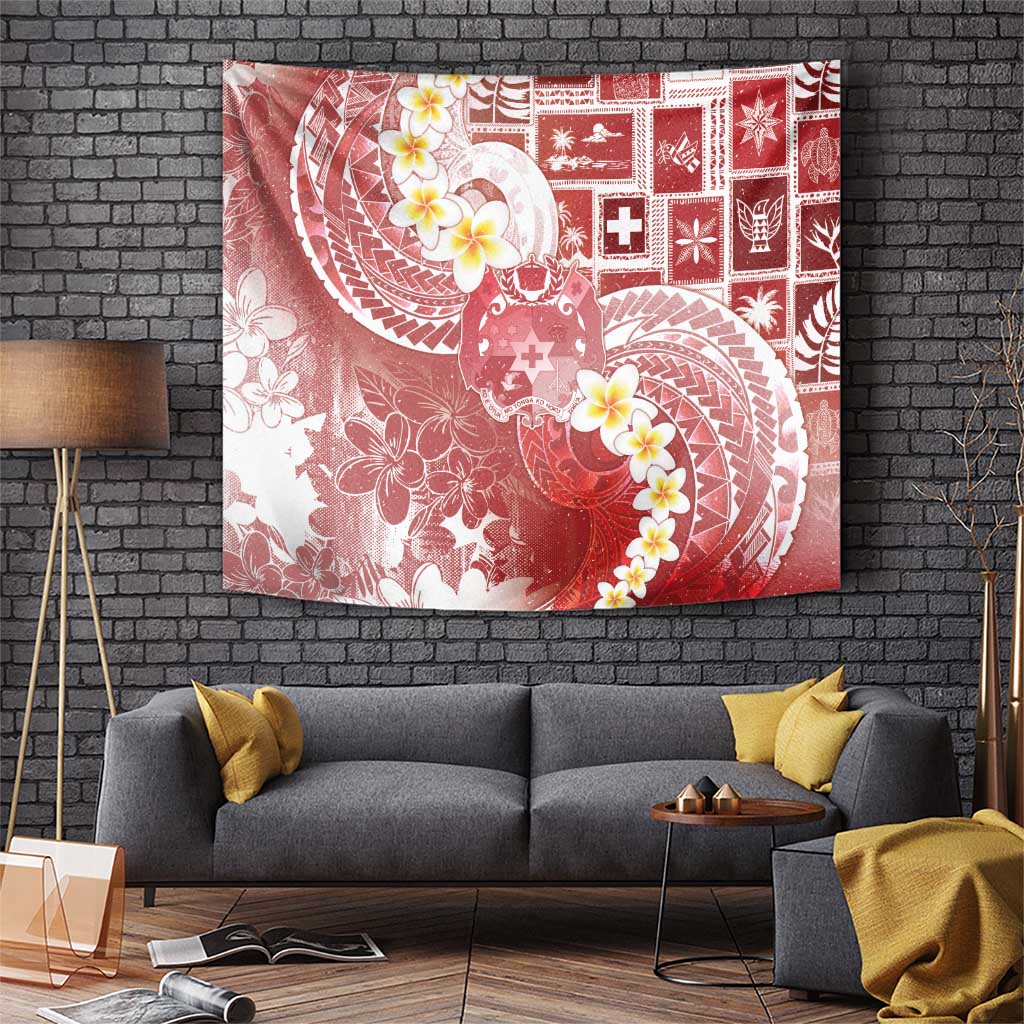 Tonga Christmas Tapestry Kilisimasi Fiefia Retro Style Red - Polynesian Pride