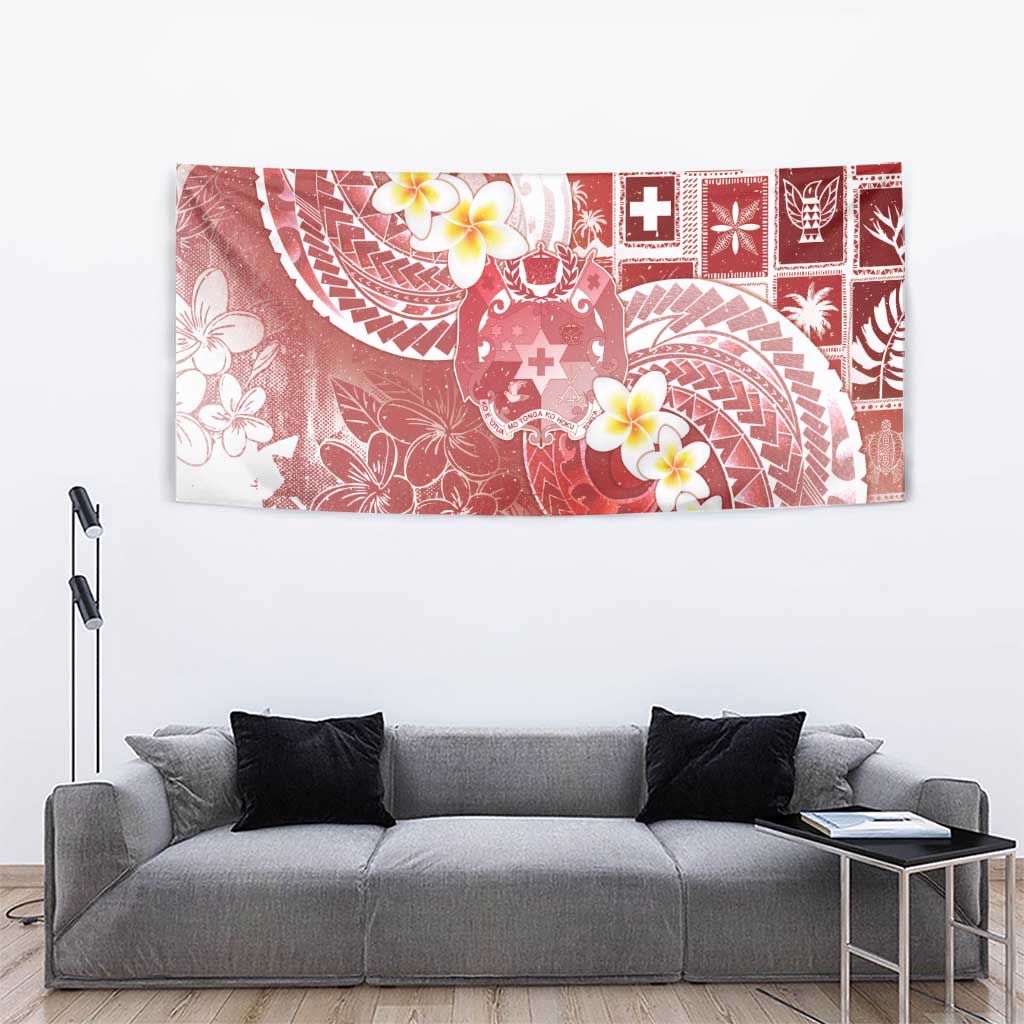 Tonga Christmas Tapestry Kilisimasi Fiefia Retro Style Red - Polynesian Pride