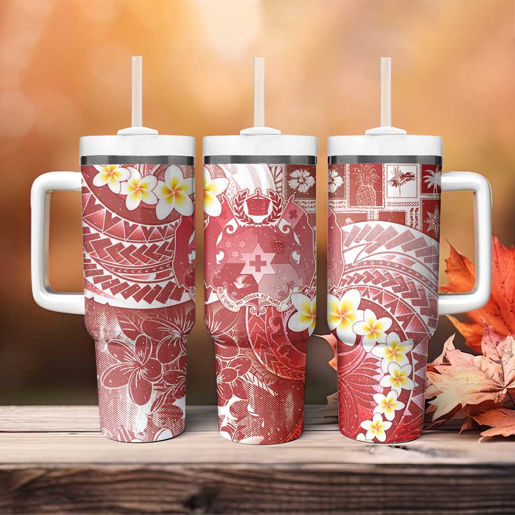 Tonga Christmas Tumbler With Handle Kilisimasi Fiefia Retro Style Red - Polynesian Pride