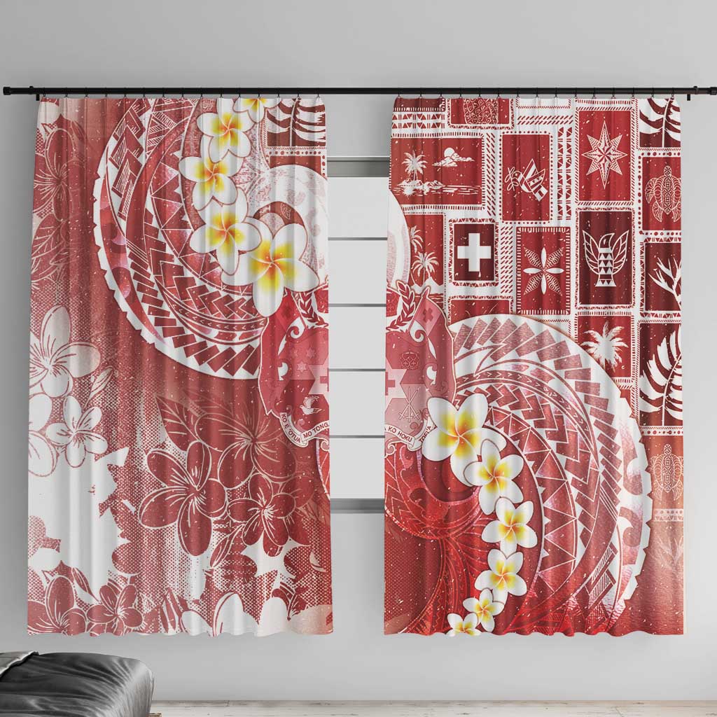 Tonga Christmas Window Curtain Kilisimasi Fiefia Retro Style Red - Polynesian Pride