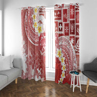 Tonga Christmas Window Curtain Kilisimasi Fiefia Retro Style Red - Polynesian Pride