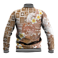 Tonga Christmas Baseball Jacket Kilisimasi Fiefia Retro Style Brown - Polynesian Pride