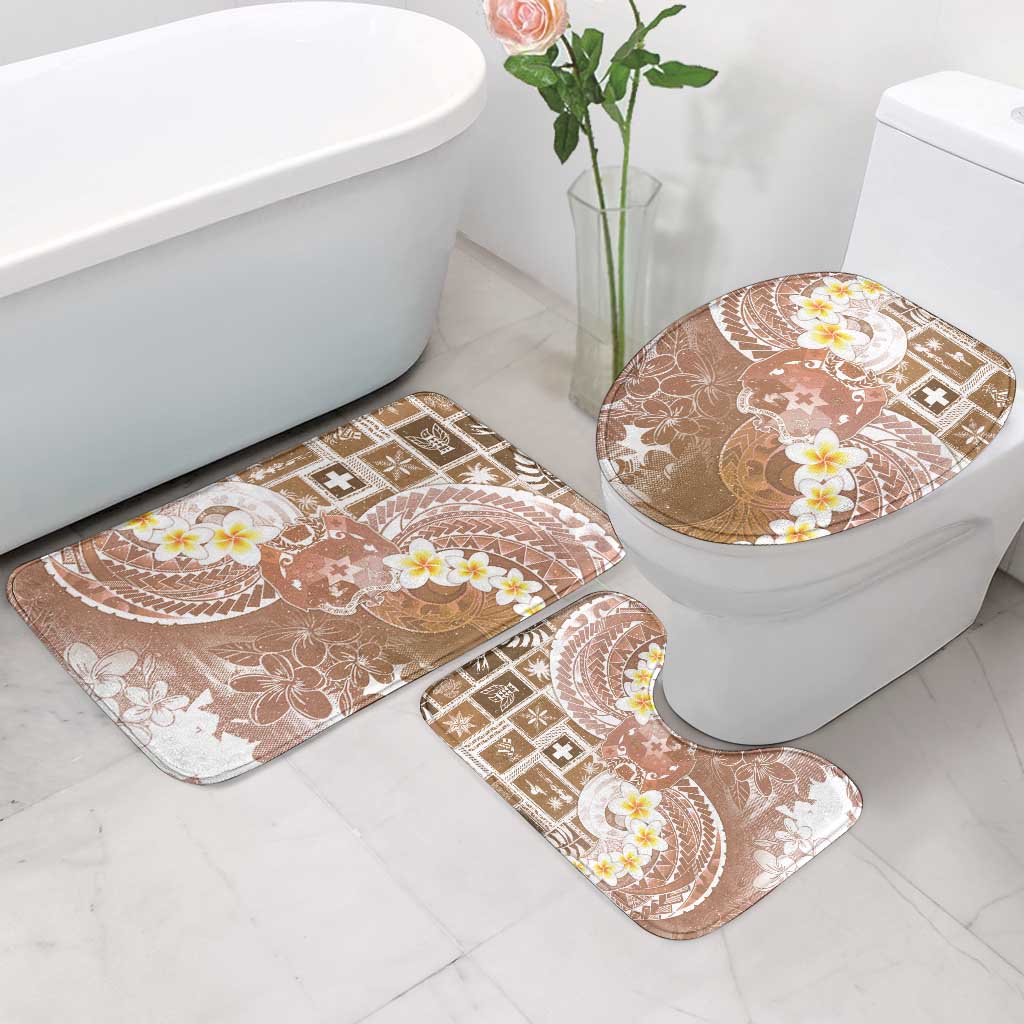 Tonga Christmas Bathroom Set Kilisimasi Fiefia Retro Style Brown - Polynesian Pride