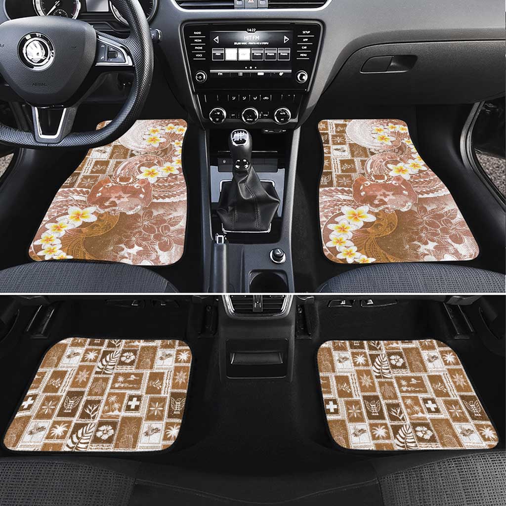Tonga Christmas Car Mats Kilisimasi Fiefia Retro Style Brown LT05 Set 4pcs Brown - Polynesian Pride