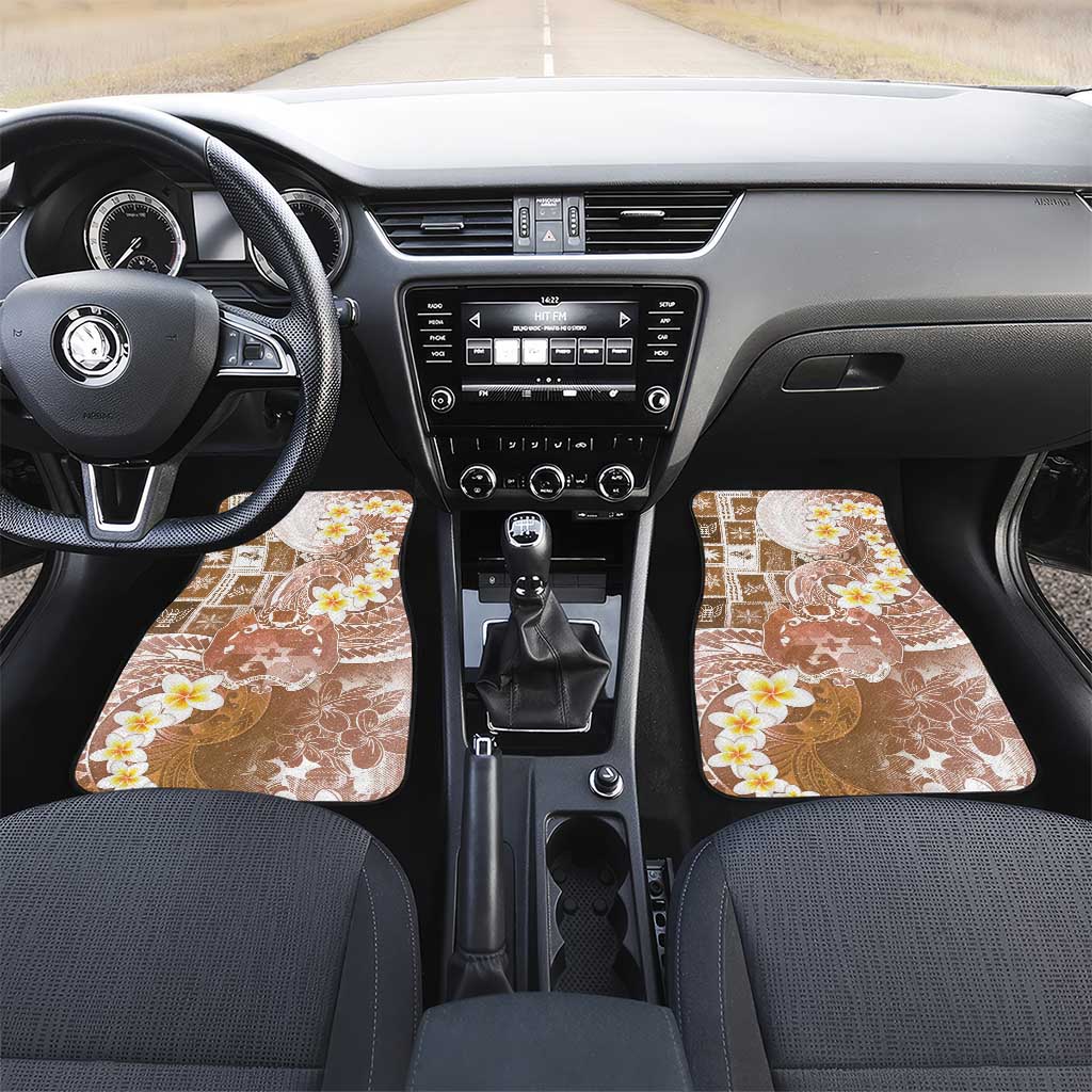 Tonga Christmas Car Mats Kilisimasi Fiefia Retro Style Brown LT05 Set 2pcs - Front Brown - Polynesian Pride