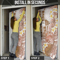 Tonga Christmas Door Cover Kilisimasi Fiefia Retro Style Brown - Polynesian Pride