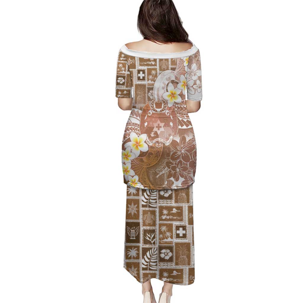 Tonga Christmas Family Matching Puletasi and Hawaiian Shirt Kilisimasi Fiefia Retro Style Brown - Polynesian Pride